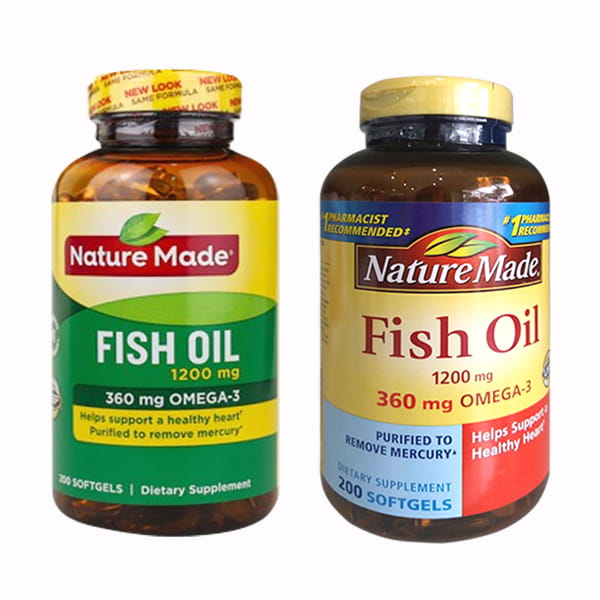 Dầu Cá Nature Made Fish Oil 1200mg Omega 3 hộp 200 Viên Của Mỹ