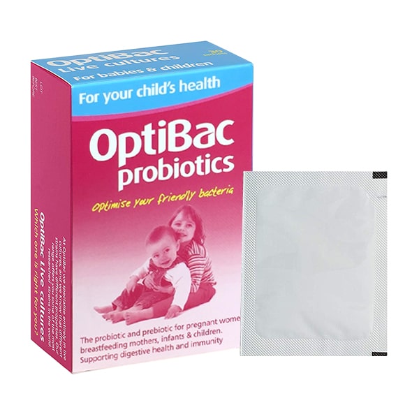 Men vi sinh cho trẻ em Optibac Probiotics hồng của Anh Quốc