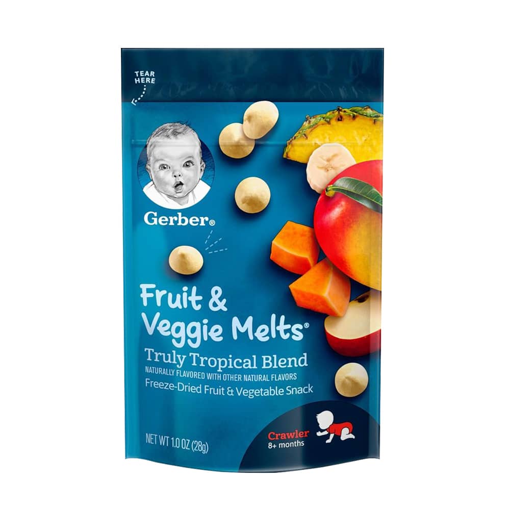 Sữa chua khô Gerber Fruit & Veggie Melts 28g của Mỹ, giá tốt