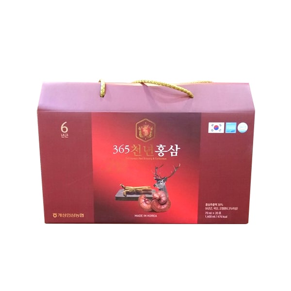 Nước hồng sâm nhung hươu linh chi 365 Hàn Quốc, dạng gói 70ml, giá tốt 