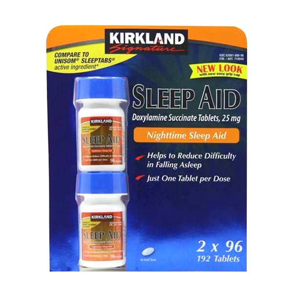 Viên uống hỗ trợ giấc ngủ Kirkland Sleep Aid 25mg 192 viên