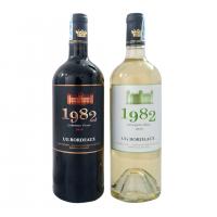 Set 2 chai rượu vang đỏ, trắng 1982 UG Bordeaux hộ...