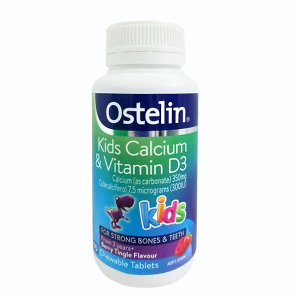 Viên nhai Ostelin Kids Calcium & Vitamin D3 cho bé 90 viên