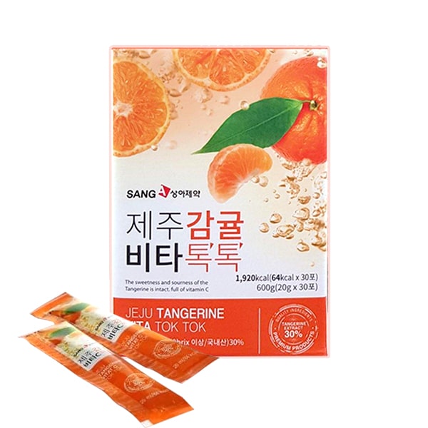 Nước ép quýt Sanga Jeju Tangerine Vita Tok Tok hộp 30 gói
