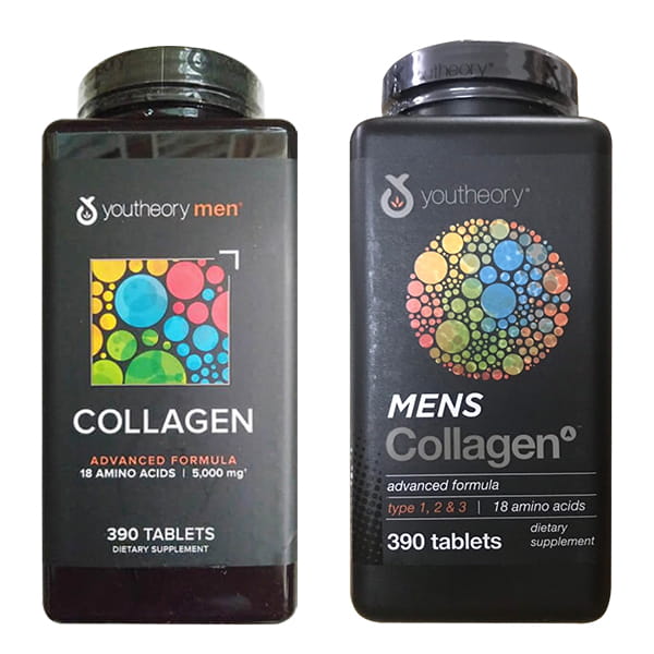 Collagen nam - Youtheory Mens Collagen type 1 2 & 3 hộp 390 viên
