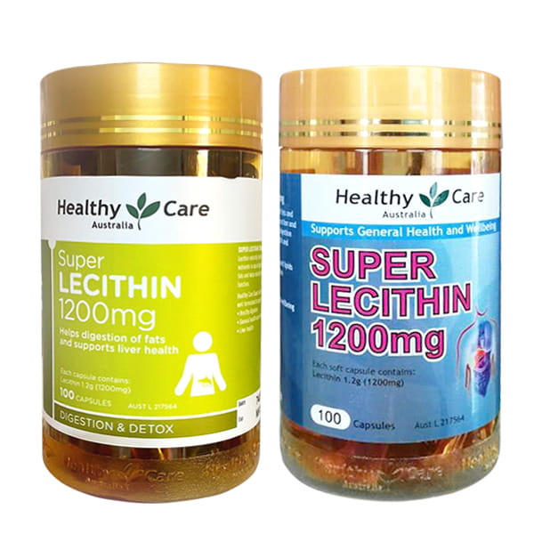 Mầm đậu nành Super Lecithin 1200mg 100 viên mẫu mới Healthy Care Úc