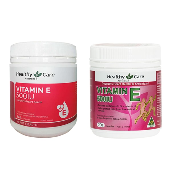 Viên uống bổ sung Vitamin E Healthy Care 500IU 200 viên của Úc