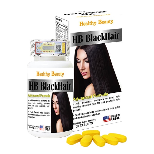 Viên uống HB Black Hair Healthy Beauty - Giúp tóc đen mượt