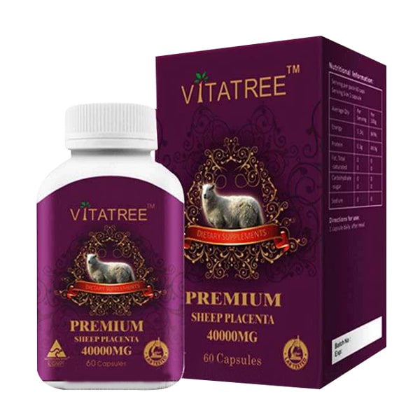 Nhau Thai Cừu Vitatree Premium Placenta 40.000mg 60 Viên Của Úc