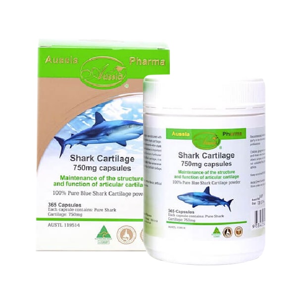 Sụn Vi Cá Aussia Pharma Shark Cartilage 750mg 365 Viên