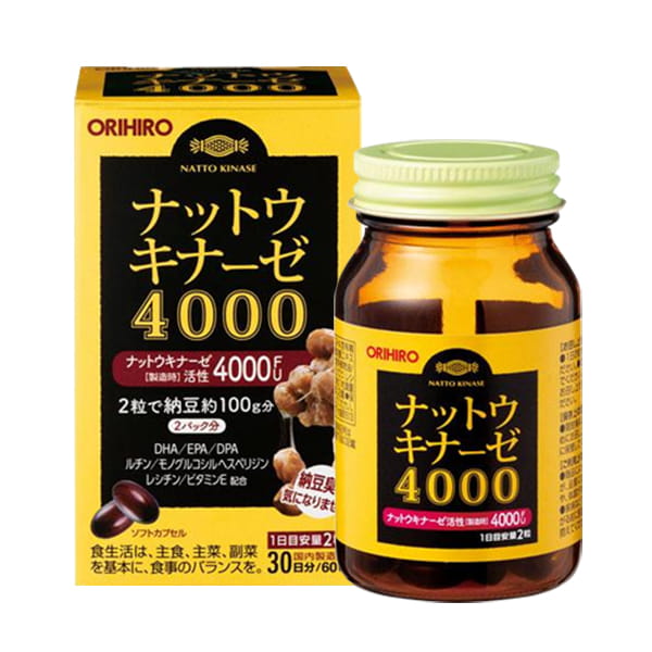 Viên uống phòng ngừa đột quỵ, tai biến Orihiro Nattokinase 4000FU