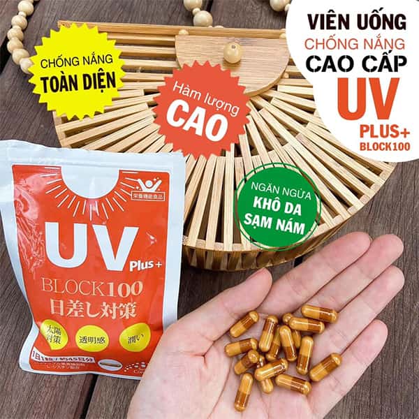 Viên uống chống nắng UV Plus+ Block 100 của Nhật, giá tốt