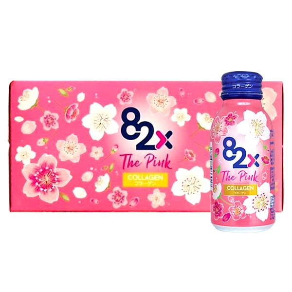 Nước uống 82x The Pink Collagen hộp 10 chai x 100ml Nhật