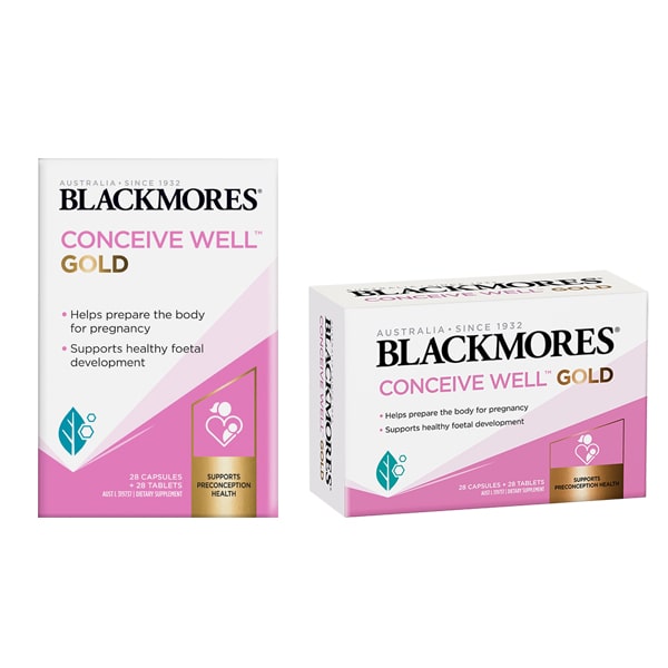 Viên uống Blackmores Conceive Well Gold 56 viên của Úc mẫu mới