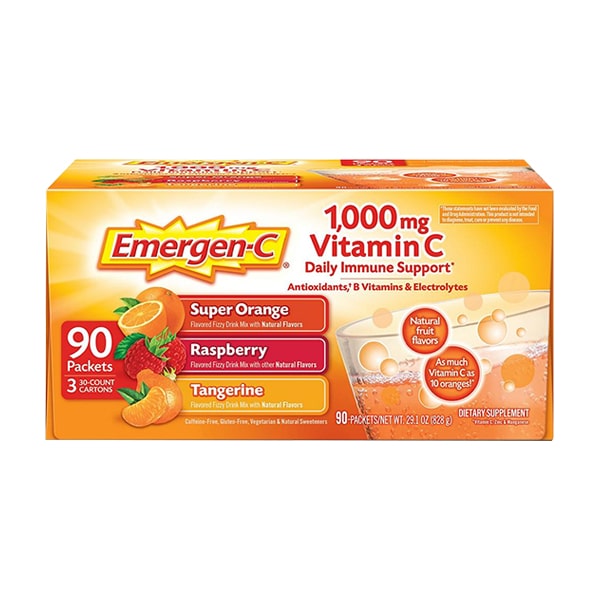 Bột Hòa Tan Emergen-C 1000Mg Daily Immune Support 90 Gói