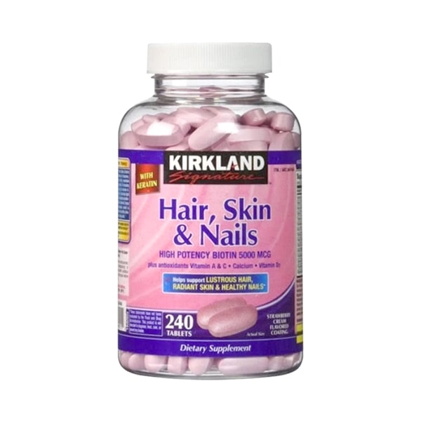 Thuốc Chống Rụng Tóc Hair Skin Nail Kirkland 240 Viên Của Mỹ