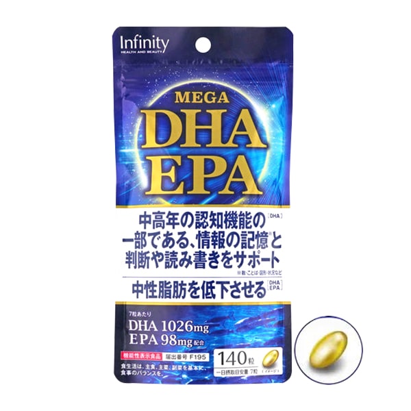 Dầu cá Mega DHA EPA Infinity gói 140 viên của Nhật Bản