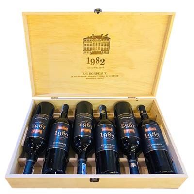 Set 6 chai rượu vang 1982 UG Bordeaux 2018 mix trắng, đỏ