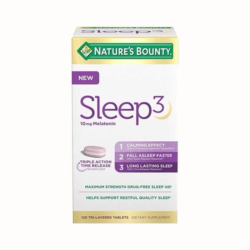 Viên uống hỗ trợ giấc ngủ Nature’s Bounty Sleep 3 Melatonin 120 viên của Mỹ