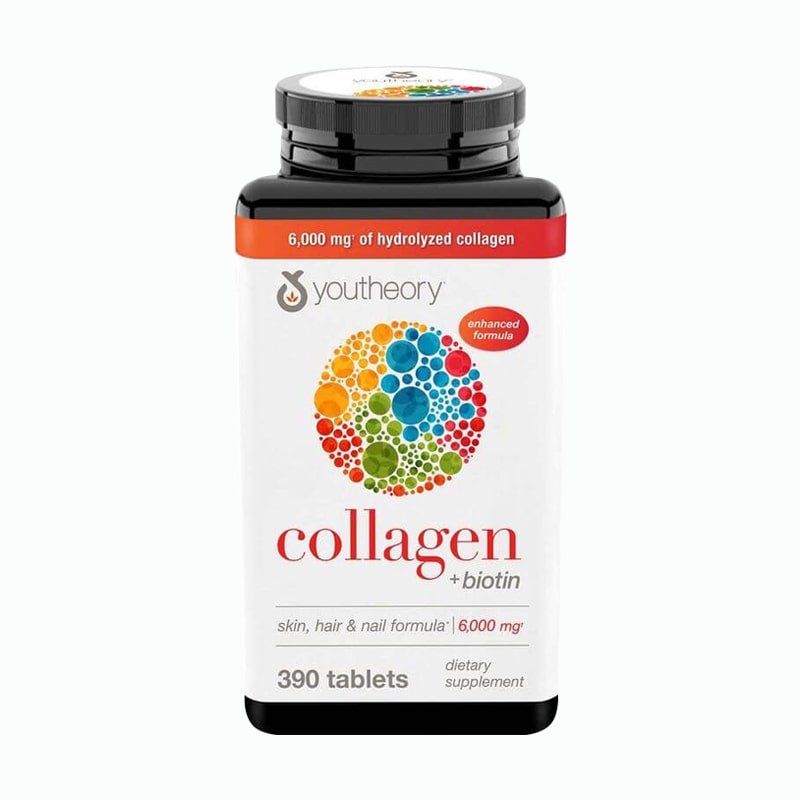Collagen Youtheory Type 1 2 & 3 + Biotin 6000mg 390 viên mẫu mới của Mỹ