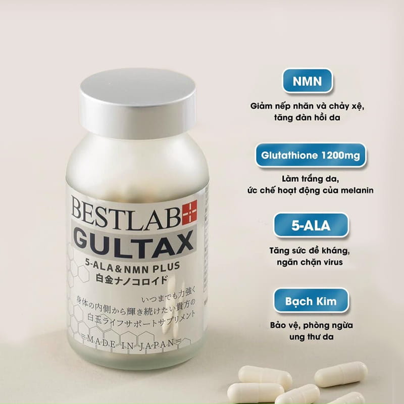 Viên uống trắng da Bestlab Gultax 90 viên của Nhật, giá tốt