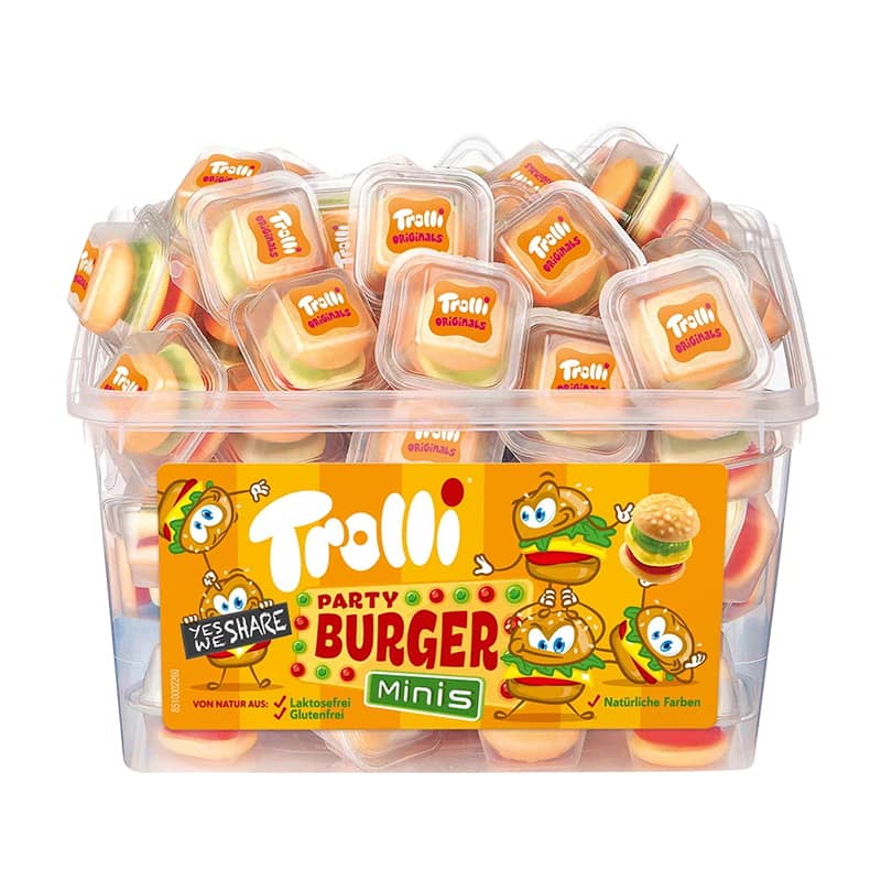 Kẹo dẻo Trolli Mini Burger 600g của Đức mẫu mới
