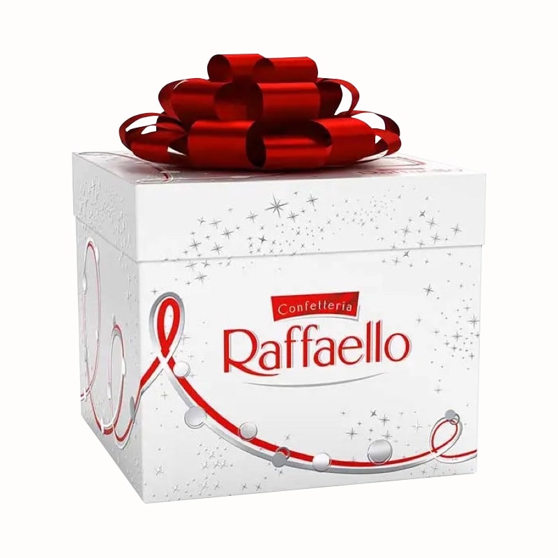 Socola phủ dừa Ferrero Raffaello hộp vuông nơ 300g