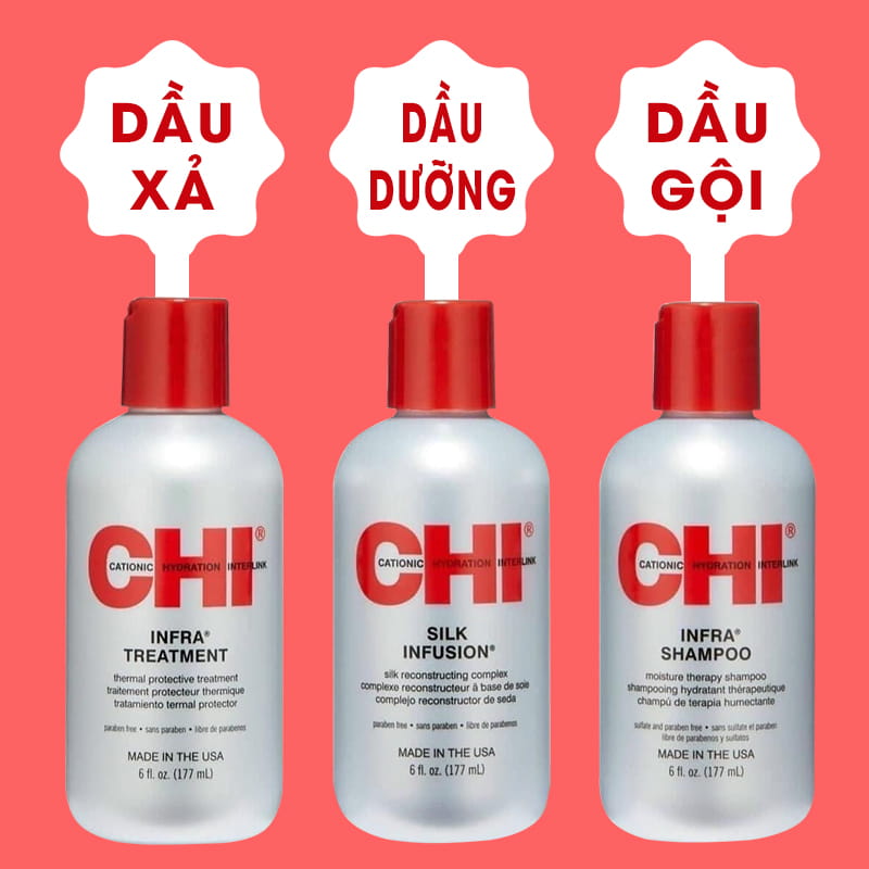 Set 3 dầu gội, xả, dưỡng tóc CHI Essential Care 177ml, giá tốt