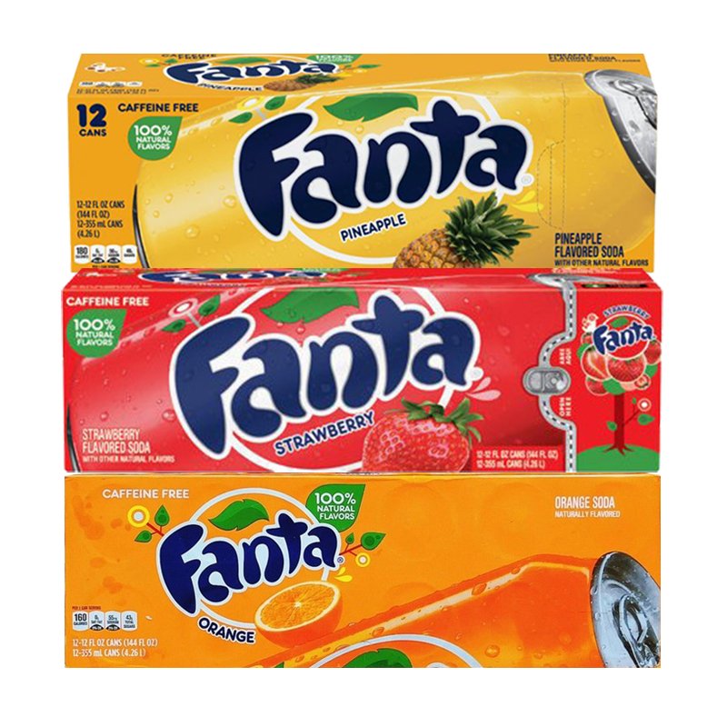 Nước ngọt Fanta vị dứa thùng 12 lon của Mỹ - nhiều vị