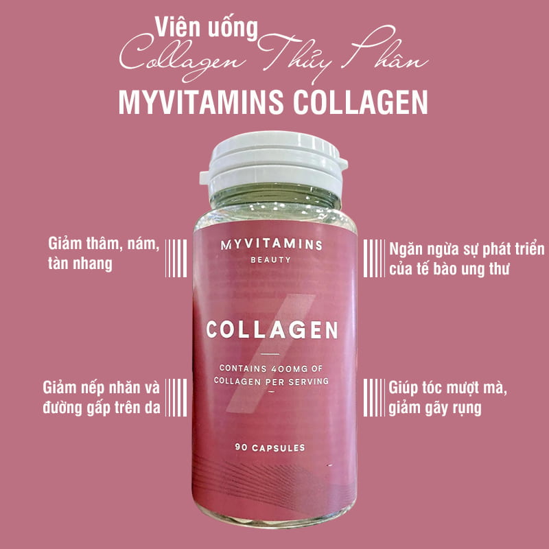 Viên uống collagen thủy phân Myvitamins Collagen 90 viên