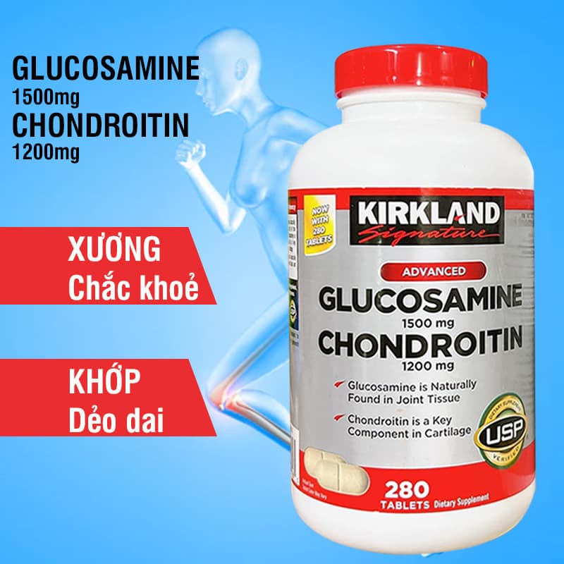 Glucosamine Chondroitin Sulfate Kirkland Mẫu Mới 280 Viên