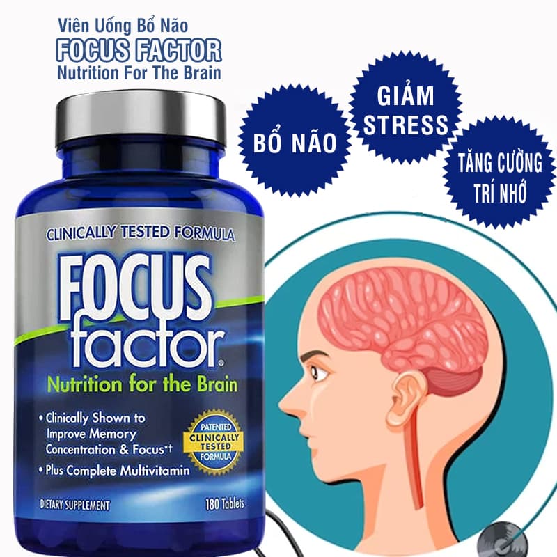 Thuốc bổ não focus factor 150 tablets của Mỹ, giá tại đại lý