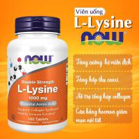 Viên uống L-Lysine 1000mg Now 100 viên của Mỹ