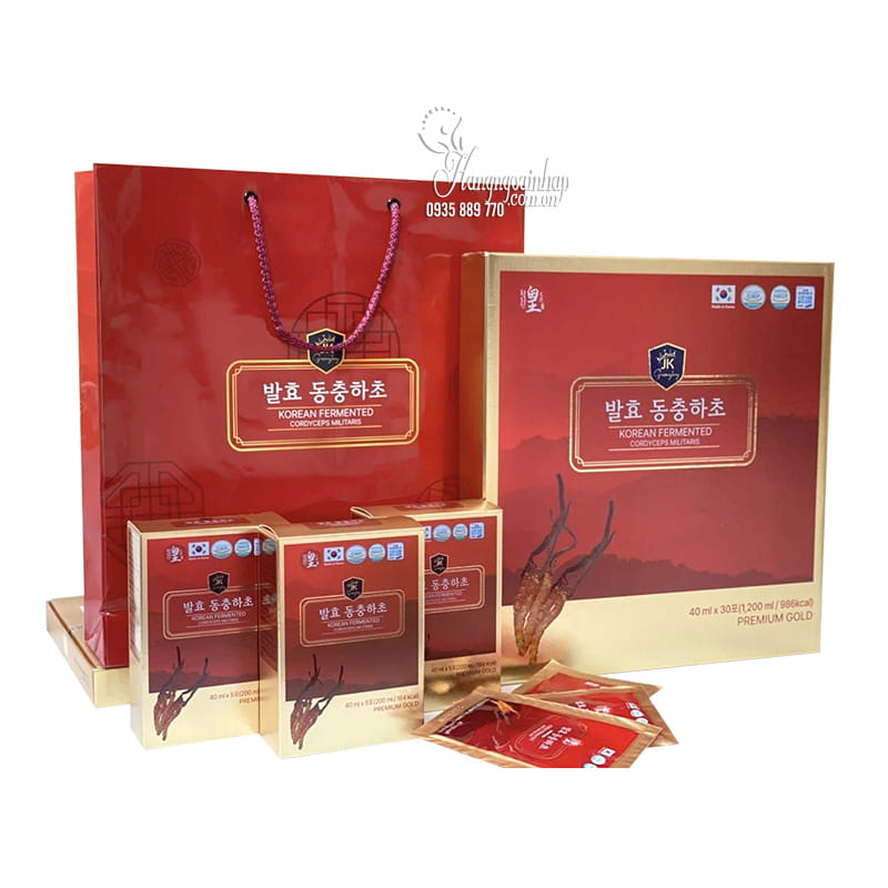 Đông trùng hạ thảo lên men Korean fermented cordyceps militaris Premium Gold