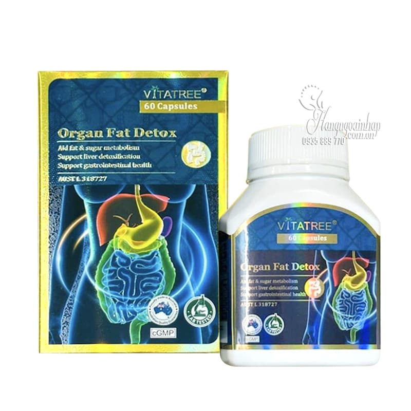 Viên giảm mỡ nội tạng Vitatree Organ Fat Detox của Úc