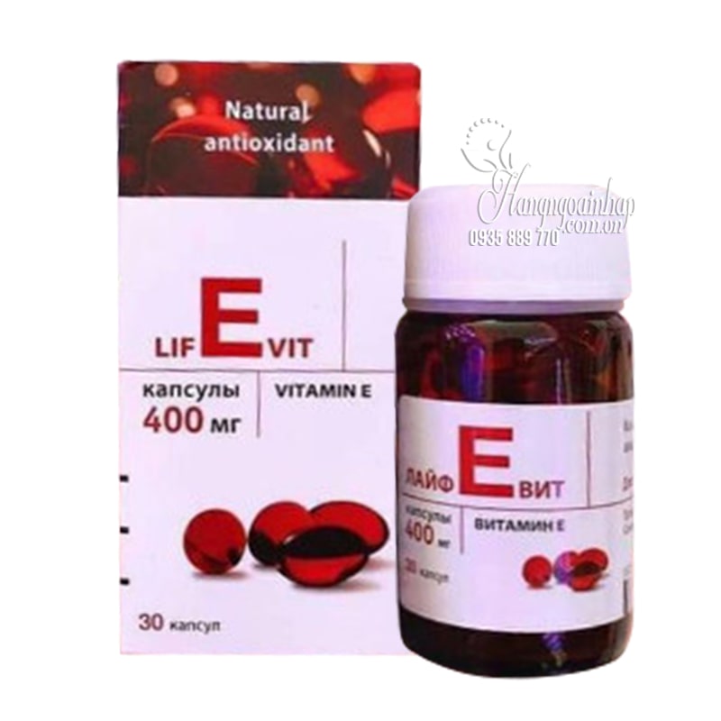Vitamin E đỏ Natural Antioxidant 400IU 30 viên của Nga