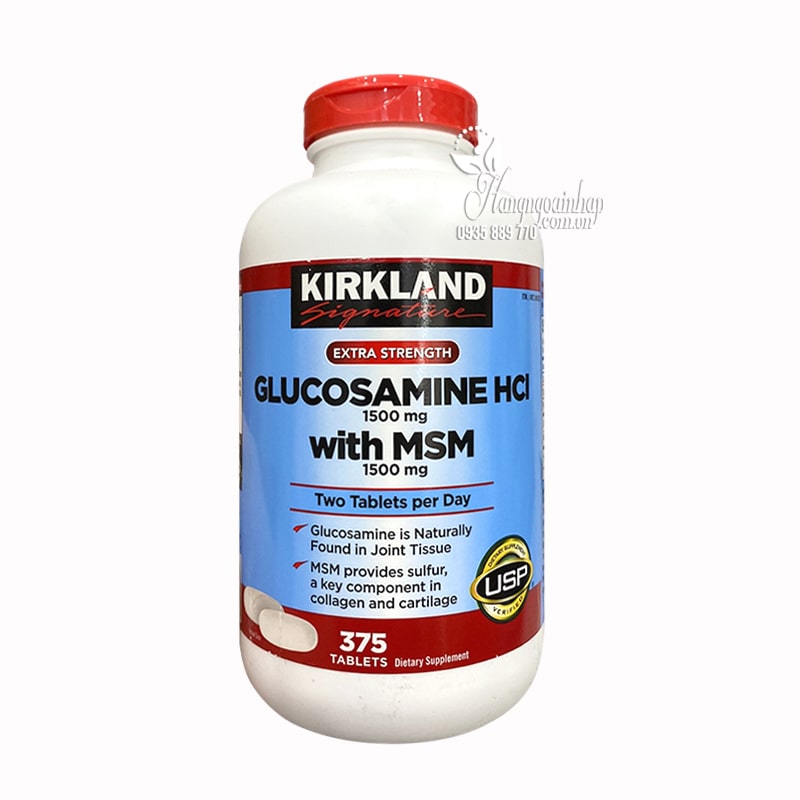 Glucosamine 375 Viên HCL 1500mg Kirkland Của Mỹ mẫu mới