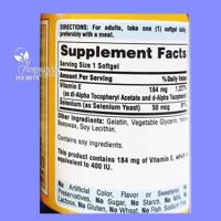 Vitamin E 184mg With Selenium 50mcg Puritans Pride