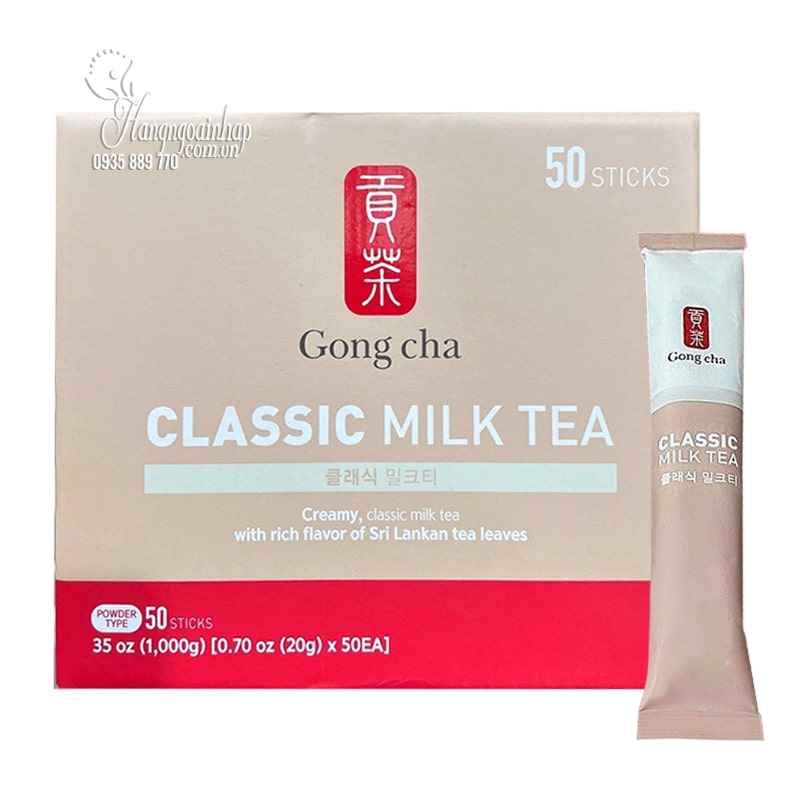Bột trà sữa Gong Cha Classic Milk Tea hộp 50 gói Hàn Quốc