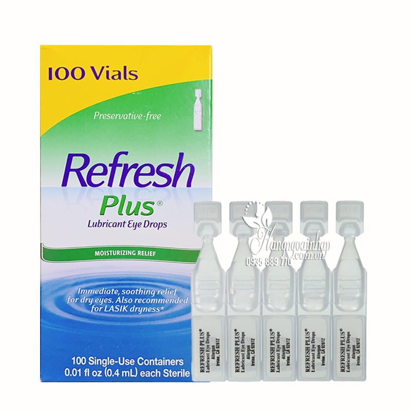 Nước nhỏ mắt Refresh Plus Lubricant Eye Drops 100 ống Mỹ