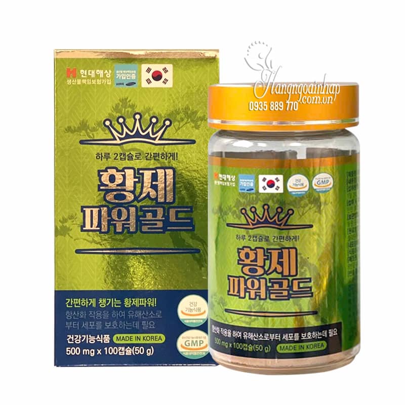 Tinh dầu thông đỏ Hwangje Power Gold 500mg của Hàn Quốc