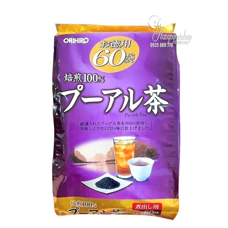 Trà phổ nhĩ Orihiro Pu-erh Tea của Nhật Bản 60 túi lọc x 3g