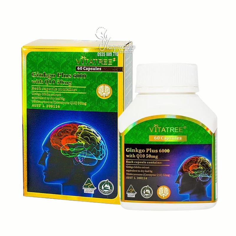 Bổ não Vitatree Ginkgo Plus 6000mg with CQ10 50mg