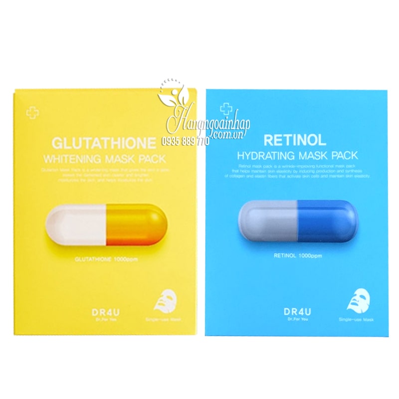 Mặt nạ DR4U Glutathione và Retinol Mask Pack Hàn Quốc