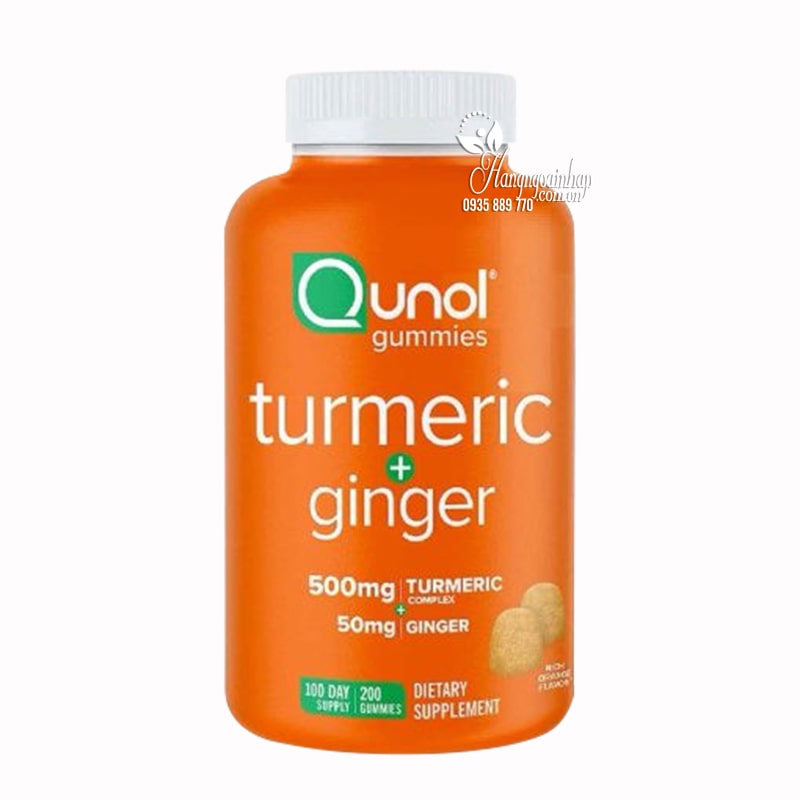 Kẹo dẻo tinh chất nghệ và gừng Qunol Turmeric Ginger của Mỹ