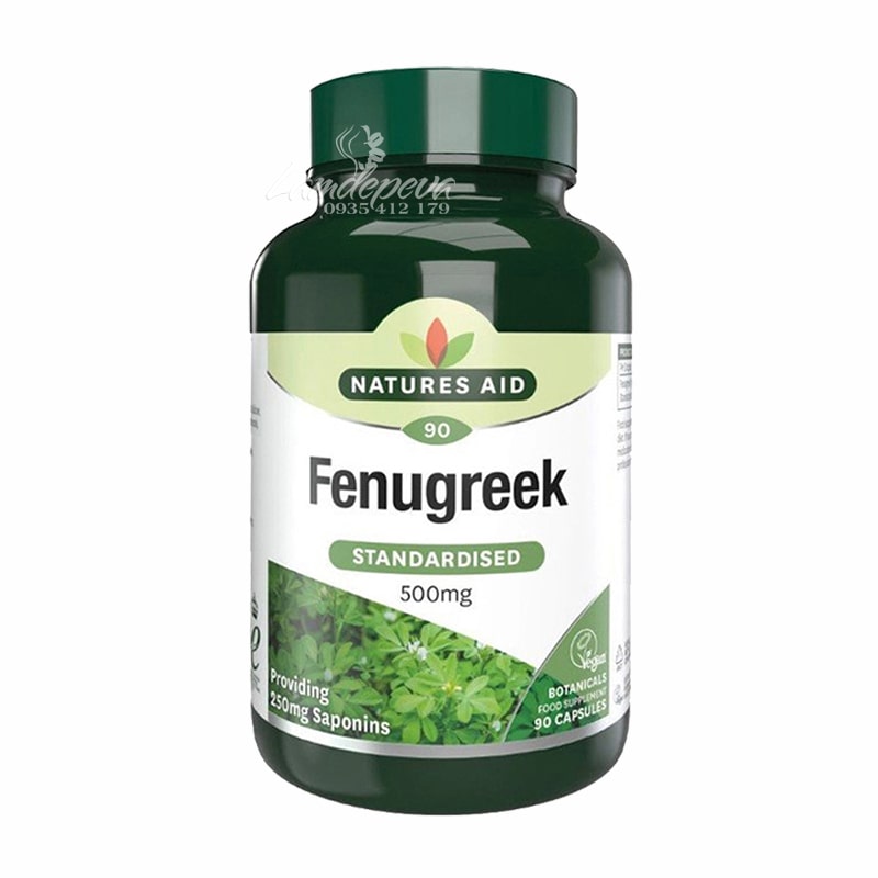 Viên uống lợi sữa Natures Aid Fenugreek 500mg hộp 90 viên