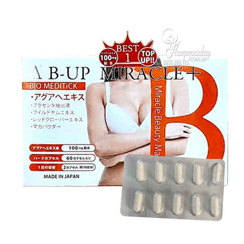 Viên uống nở ngực, mông B-Up Miracle + 60 viên Nhật Bản