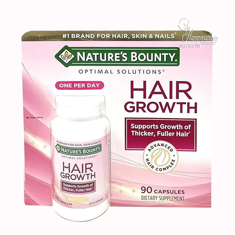 Thuốc mọc tóc Hair Growth Nature’s Bounty của Mỹ 90 viên