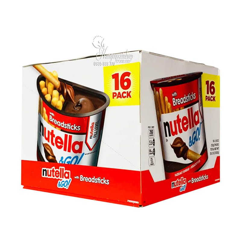 Bánh que chấm chocolate Nutella & Go thùng 16 hộp của Mỹ