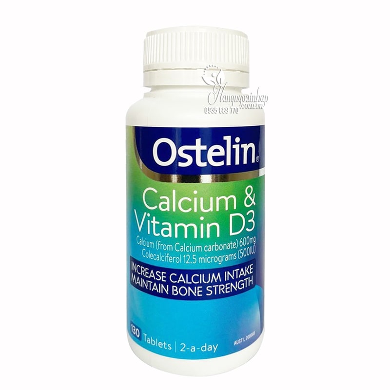 Ostelin Calcium & Vitamin D 130 viên của Úc hỗ trợ xương